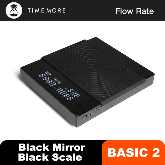 TIMEMORE Black Mirror Basic 2 Electronic Coffee Scale Built-in Auto Timer Digital Espresso Kitchen Scale 2kg flow rate function