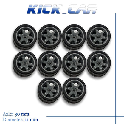 KicarMod 1/64 Wheels with Tires from TE37 Toy Wheels for Hobby Diecast