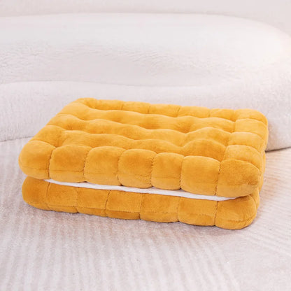 Creative Simulation Biscuits Shaped Plush Pillow Round Square Cookie