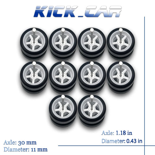 KicarMod 1/64 Piastic Wheels Rubber Tires Colorful Vehicle Toy Wheels